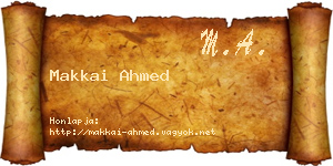 Makkai Ahmed névjegykártya
